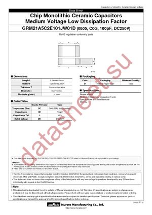 GRM21A5C2E101JW01D datasheet  